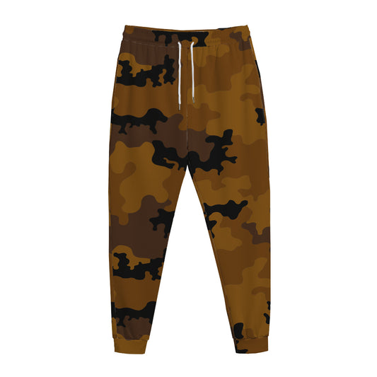 Dark Brown Camouflage Print Jogger Pants