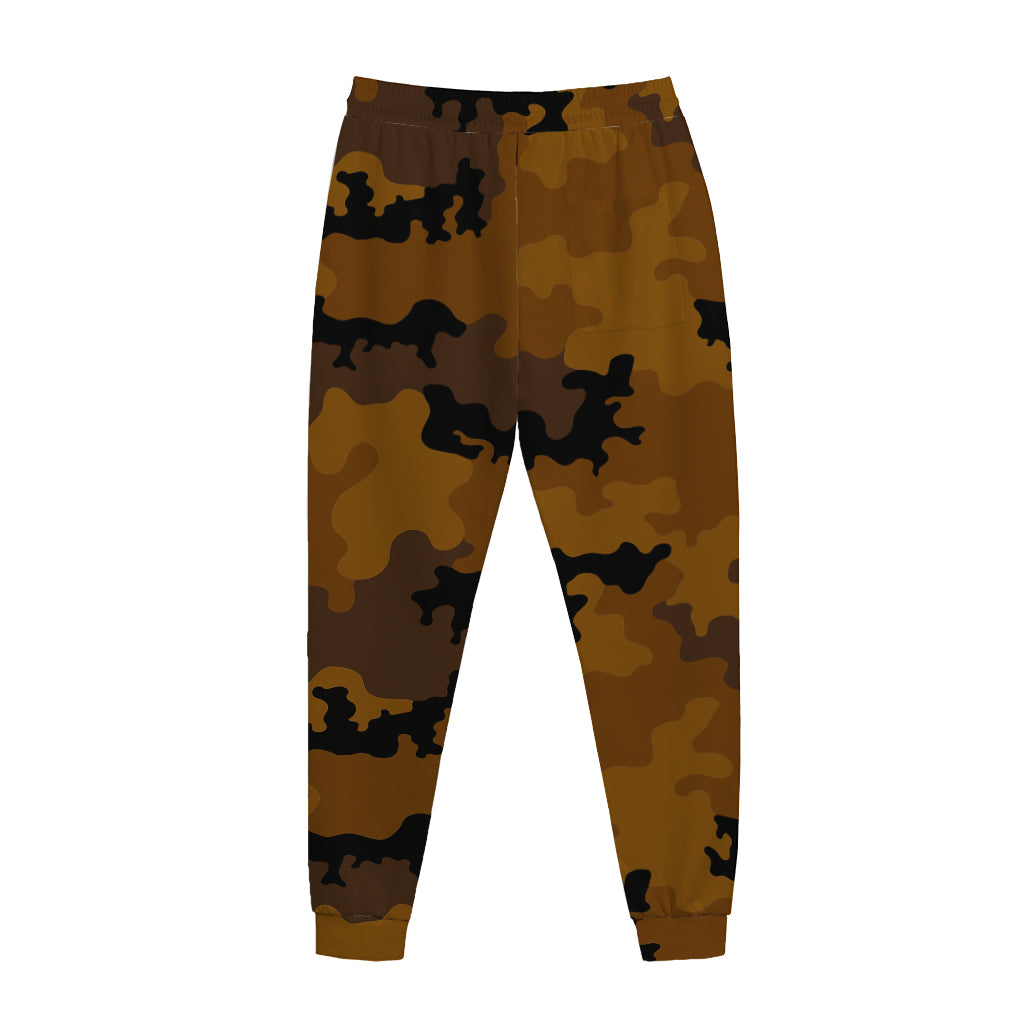 Dark Brown Camouflage Print Jogger Pants