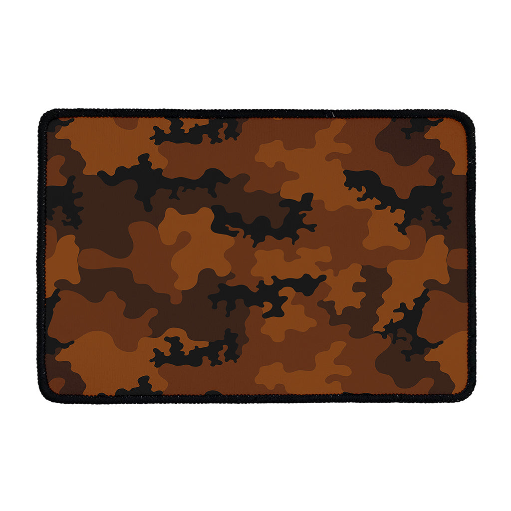 Dark Brown Camouflage Print Kitchen Mat