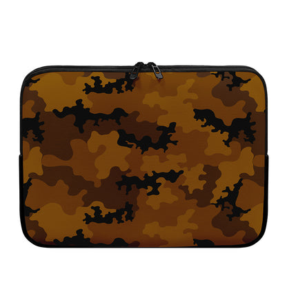 Dark Brown Camouflage Print Laptop Sleeve