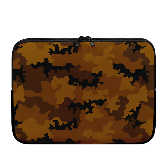 Dark Brown Camouflage Print Laptop Sleeve