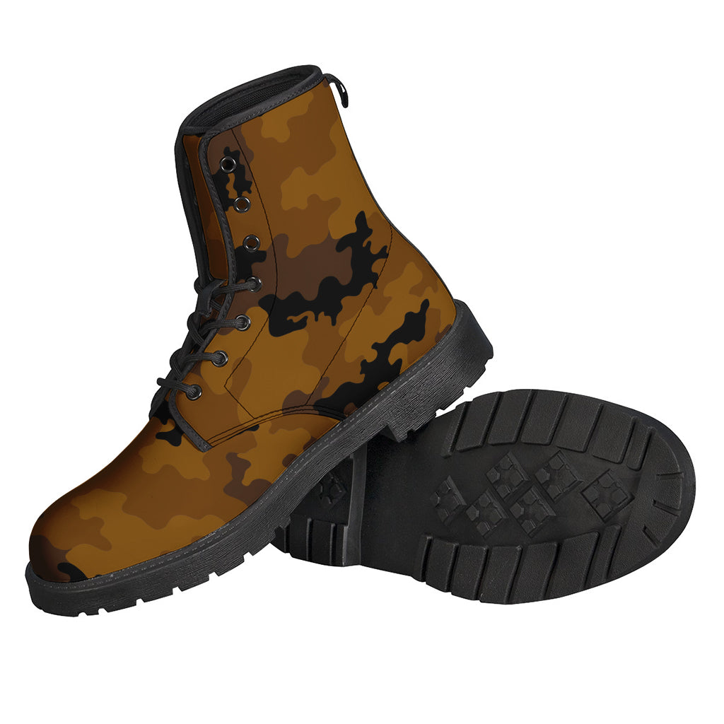 Dark Brown Camouflage Print Backpack