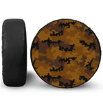 Dark Brown Camouflage Print Leather Spare Tire Cover