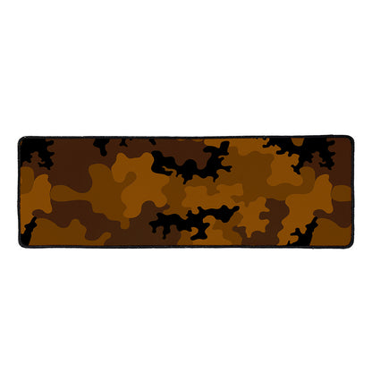 Dark Brown Camouflage Print Long Kitchen Mat