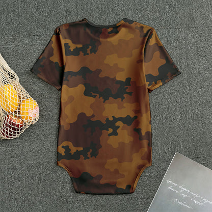 Dark Brown Camouflage Print Men's Bodysuit