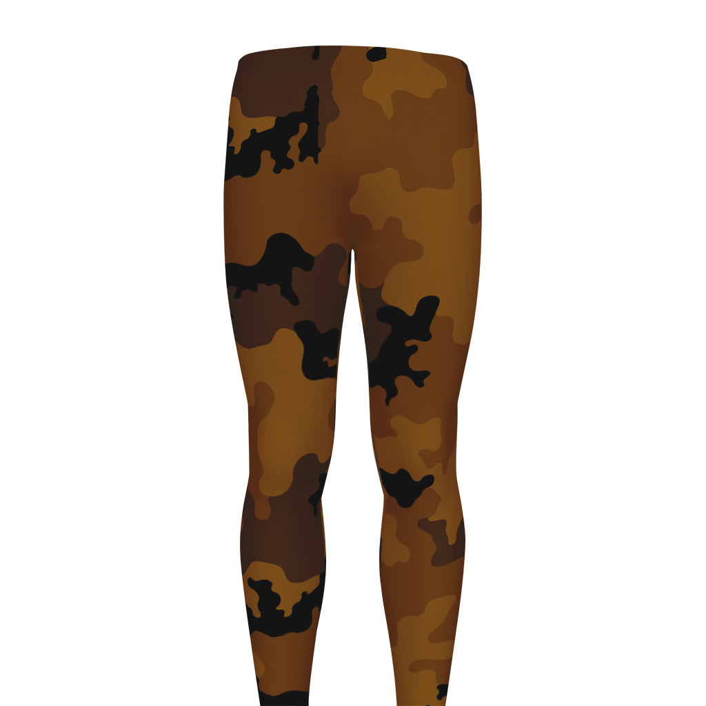 Dark Brown Camouflage Print Men's leggings