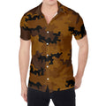 Dark Brown Camouflage Print Men's Shirt