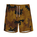Dark Brown Camouflage Print Men's Athletic Shorts