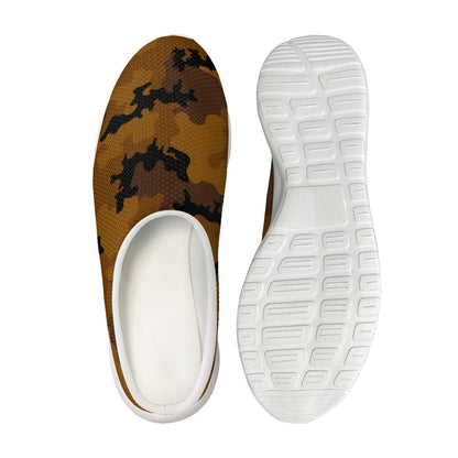 Dark Brown Camouflage Print Mesh Casual Shoes