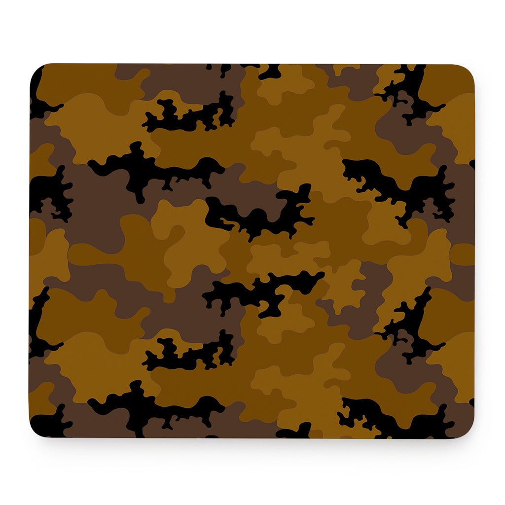 Dark Brown Camouflage Print Mouse Pad