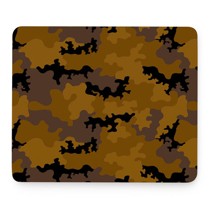 Dark Brown Camouflage Print Mouse Pad