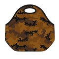 Dark Brown Camouflage Print Neoprene Lunch Bag