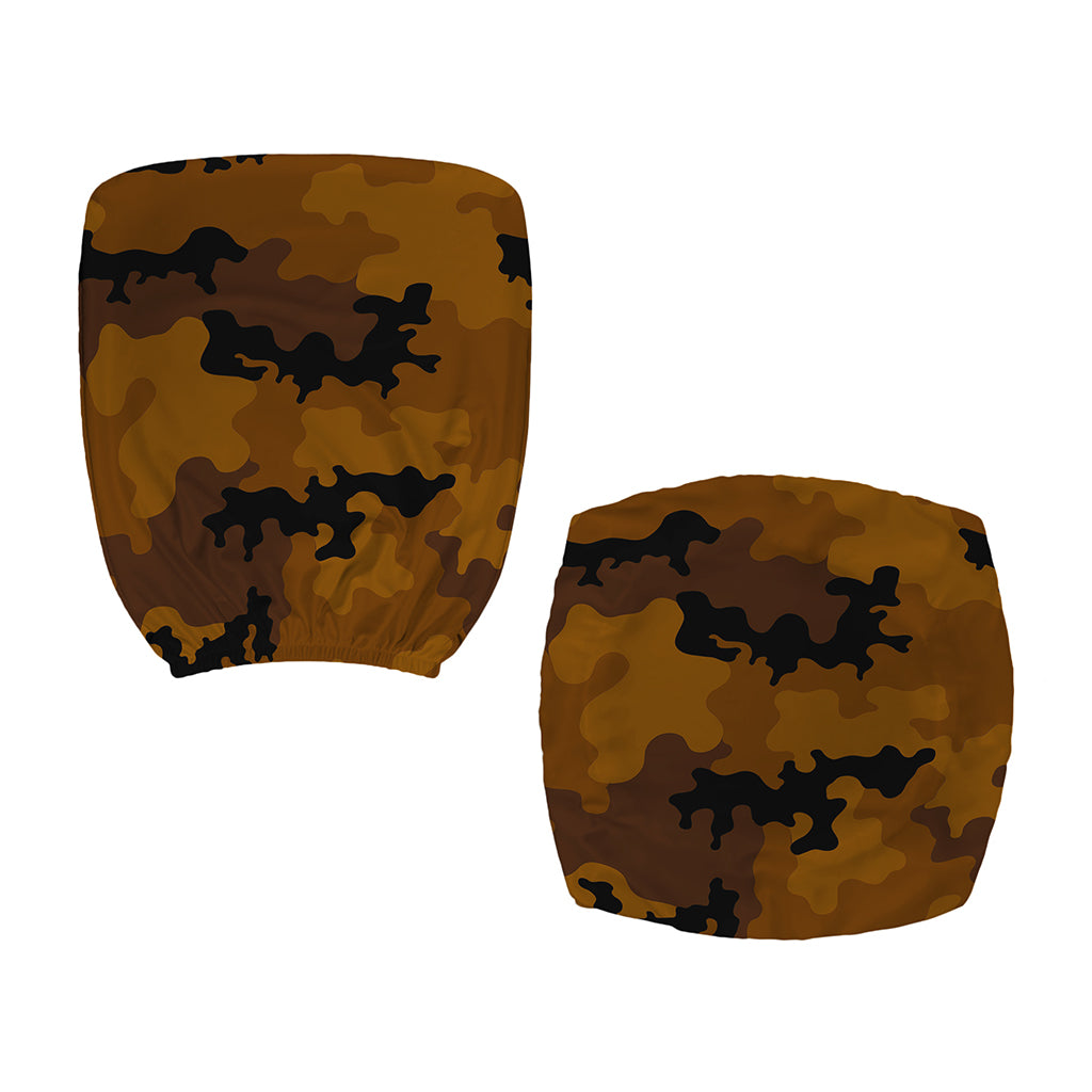 Dark Brown Camouflage Print Office Chair Cover