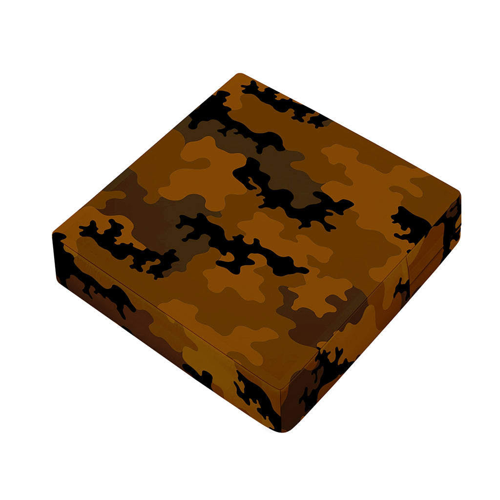 Dark Brown Camouflage Print Outdoor Seat Cushion Cover