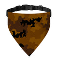 Dark Brown Camouflage Print Over The Collar Dog Bandana