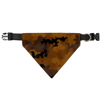 Dark Brown Camouflage Print Over The Collar Dog Bandana