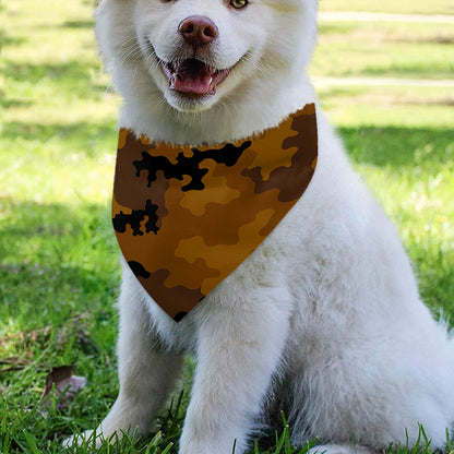 Dark Brown Camouflage Print Over The Collar Dog Bandana