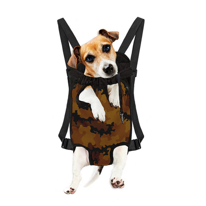 Dark Brown Camouflage Print Pet Carrier Backpack