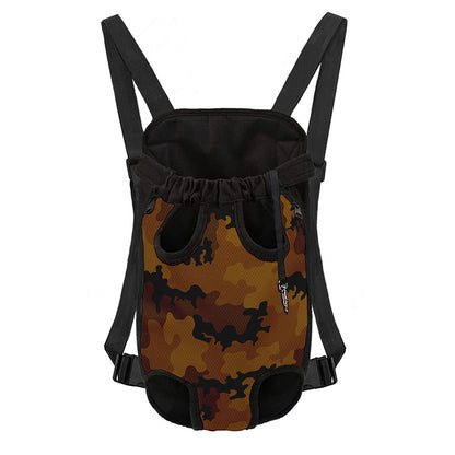 Dark Brown Camouflage Print Pet Carrier Backpack