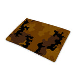 Dark Brown Camouflage Print Pet Cooling Mat Cover