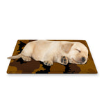 Dark Brown Camouflage Print Pet Cooling Mat Cover