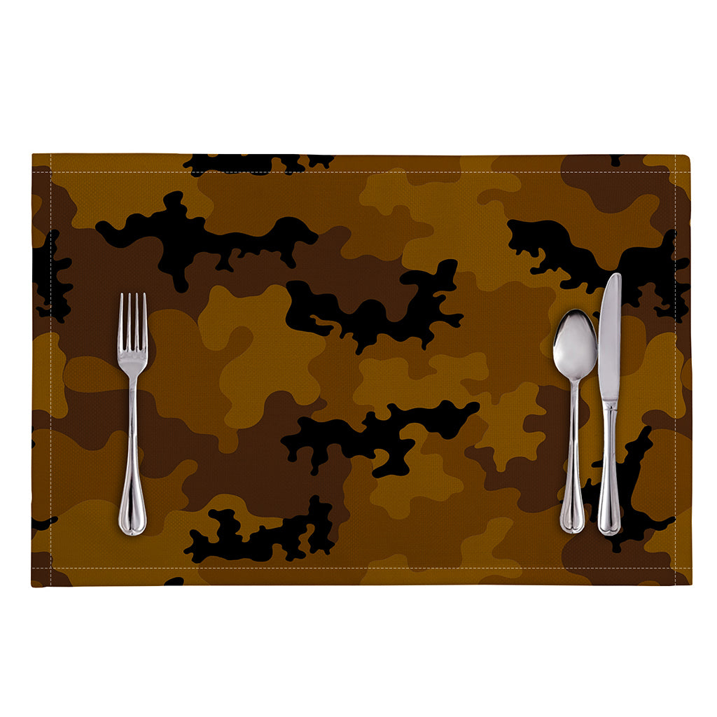 Dark Brown Camouflage Print Placemat