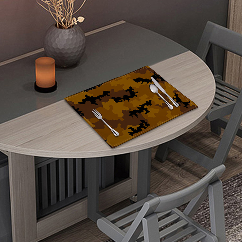 Dark Brown Camouflage Print Placemat
