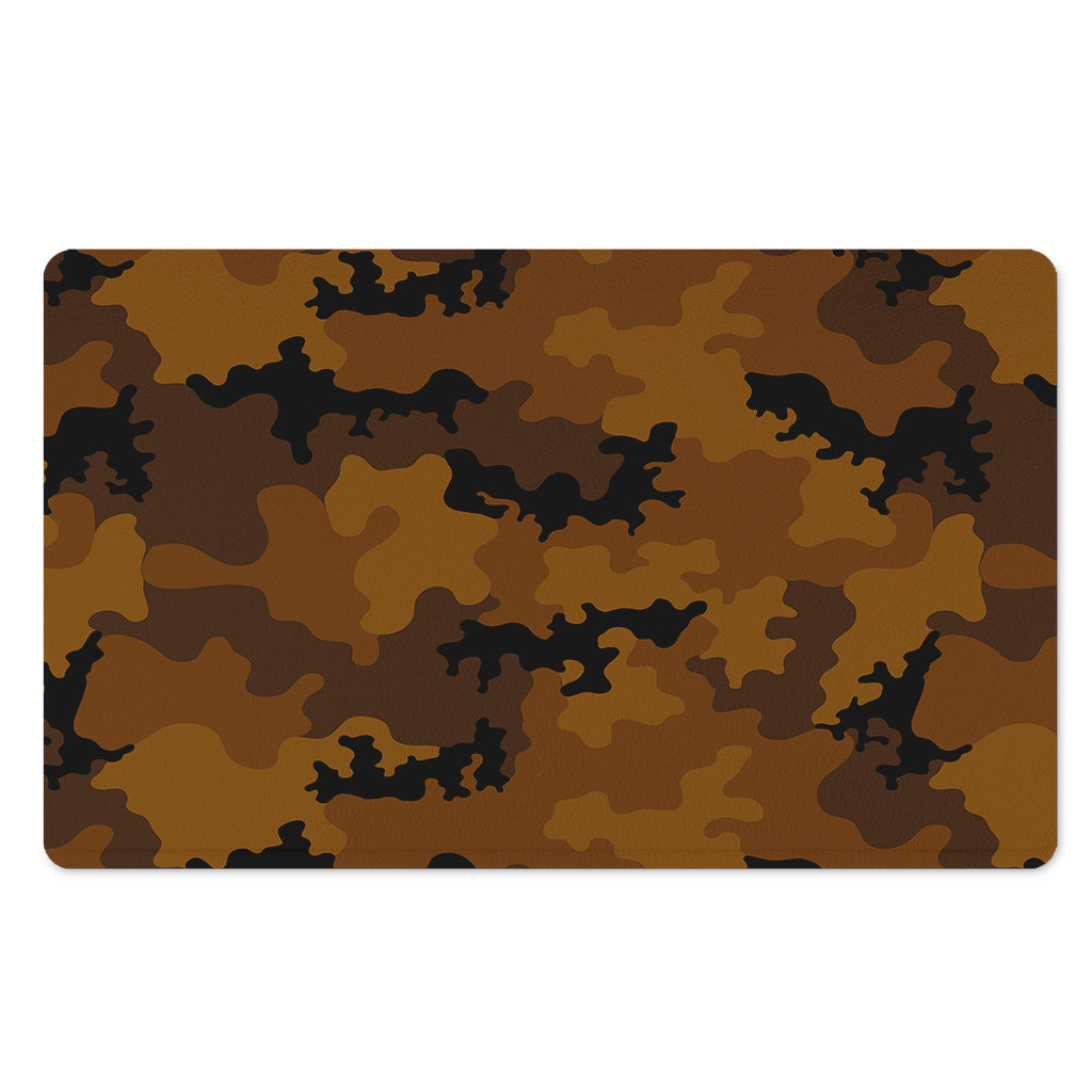 Dark Brown Camouflage Print Polyester Doormat
