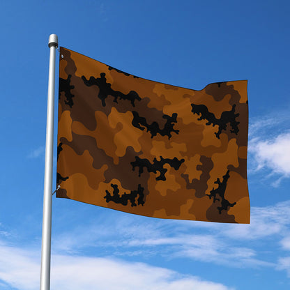 Dark Brown Camouflage Print Polyester Flag