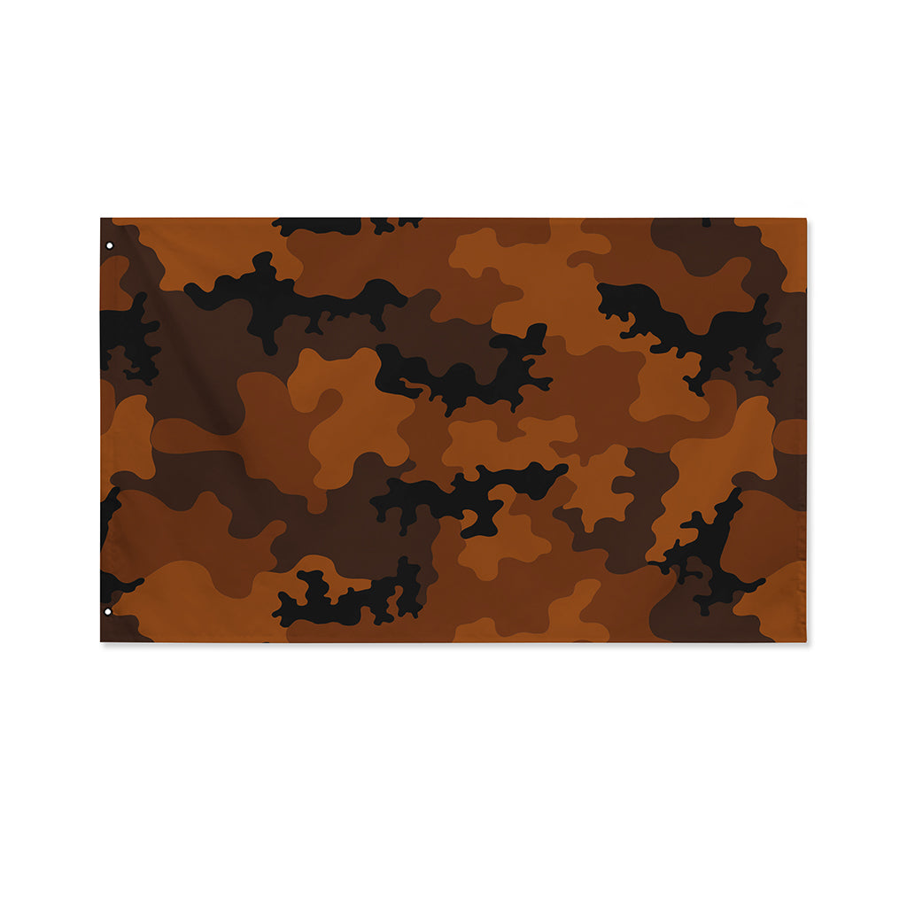 Dark Brown Camouflage Print Polyester Flag