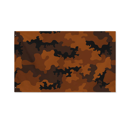 Dark Brown Camouflage Print Polyester Flag