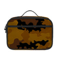 Dark Brown Camouflage Print Portable Lunch Bag
