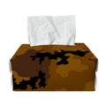 Dark Brown Camouflage Print Rectangle Tissue Box Cover
