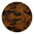 Dark Brown Camouflage Print Round Blanket