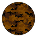 Dark Brown Camouflage Print Round Floor Mat