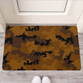 Dark Brown Camouflage Print Rubber Doormat