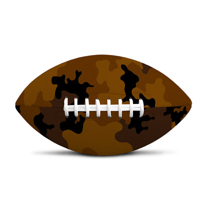 Dark Brown Camouflage Print Rugby Ball