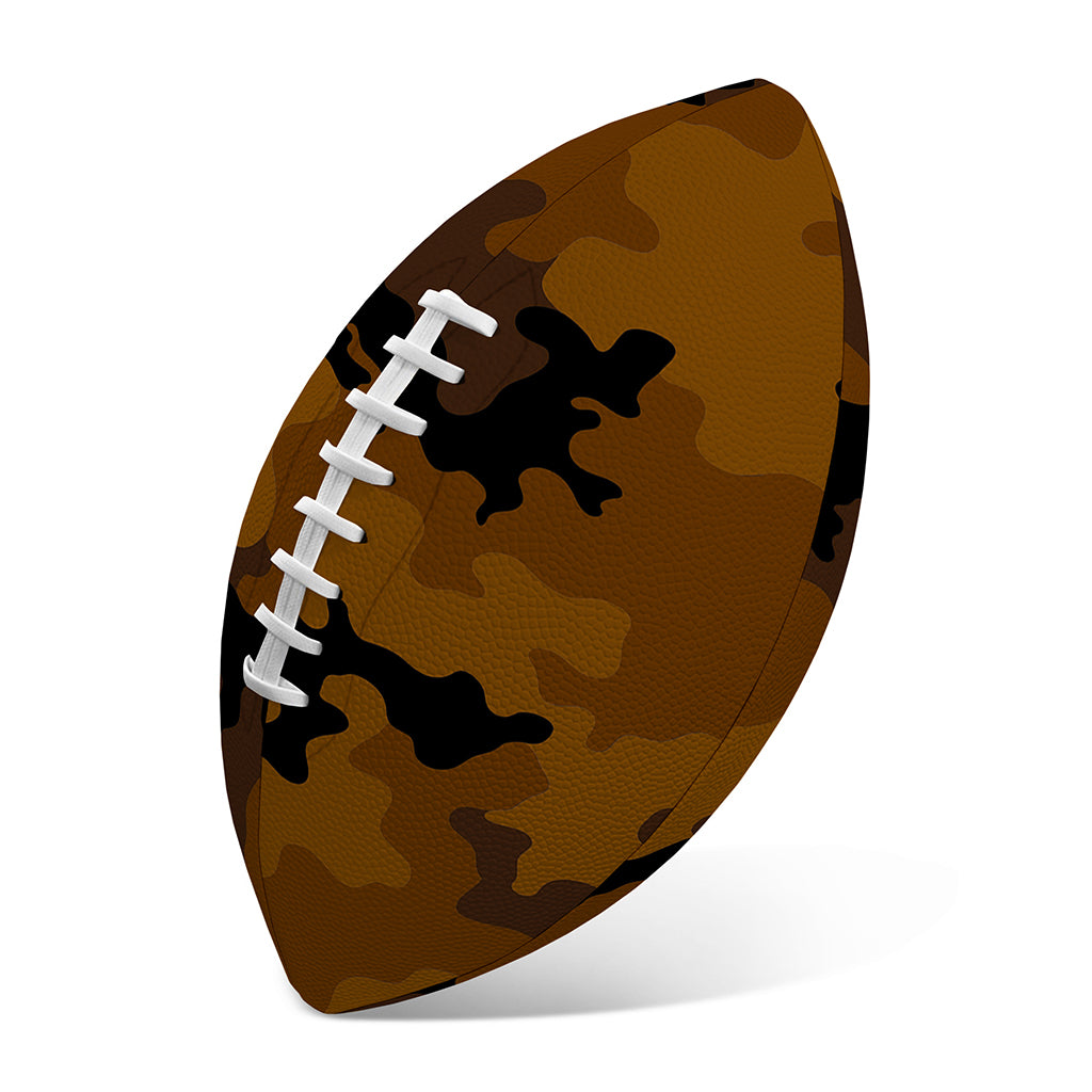 Dark Brown Camouflage Print Rugby Ball