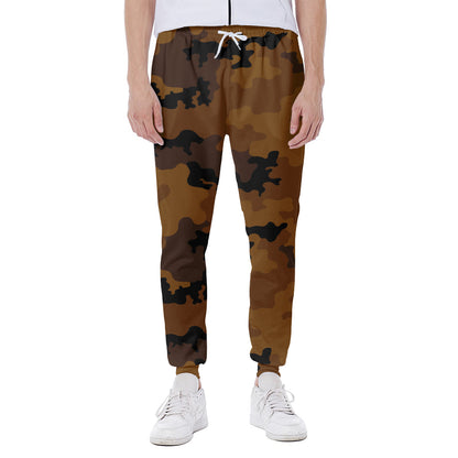 Dark Brown Camouflage Print Scuba Joggers