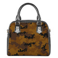Dark Brown Camouflage Print Shoulder Handbag