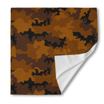 Dark Brown Camouflage Print Silk Bandana