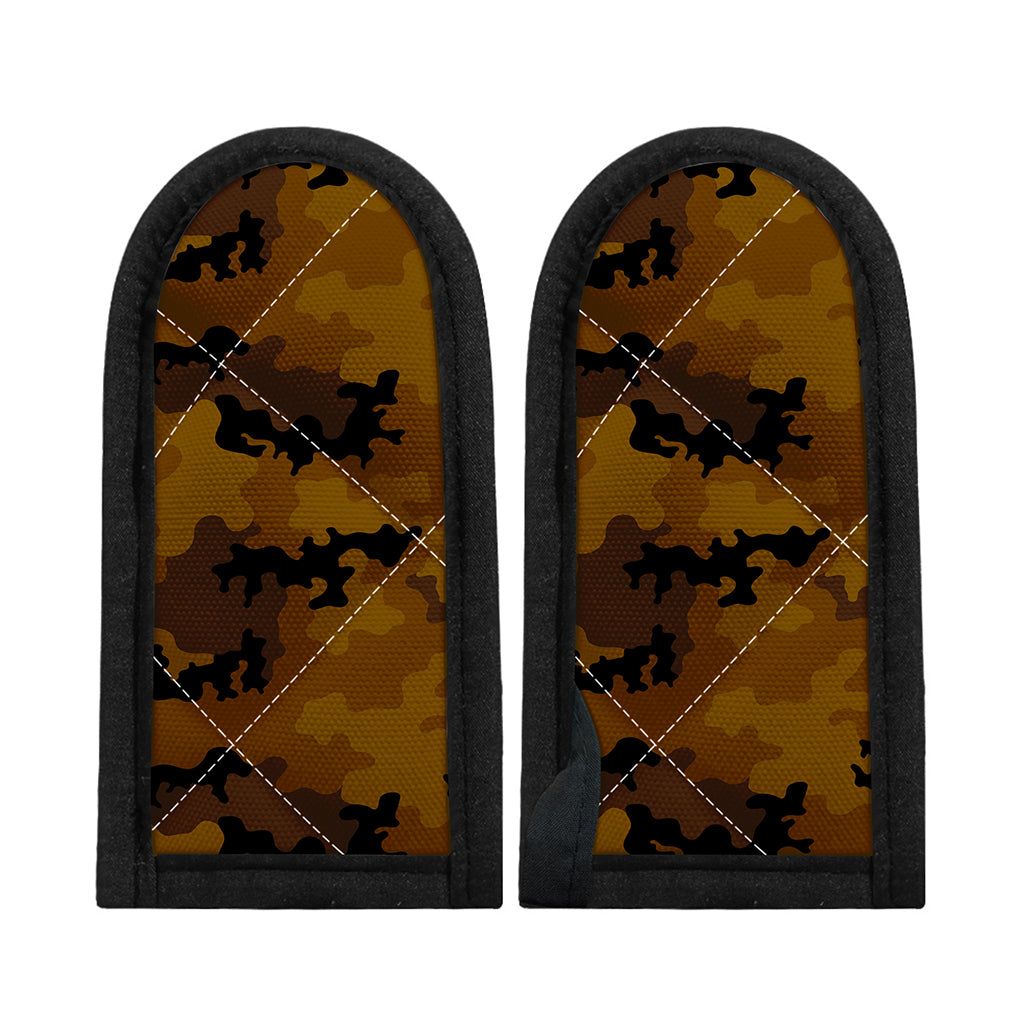Dark Brown Camouflage Print Skillet Handle Cover