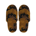 Dark Brown Camouflage Print Slippers