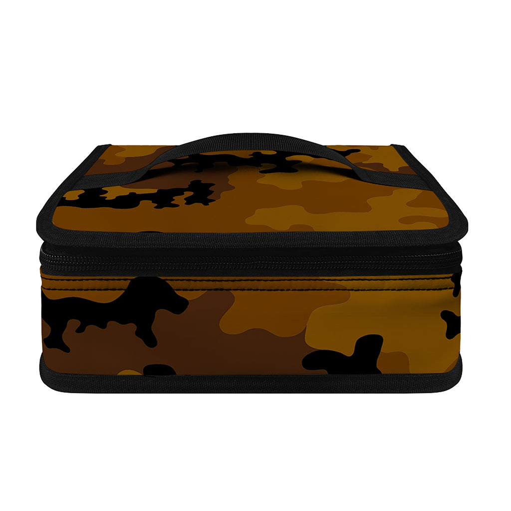 Dark Brown Camouflage Print Small Lunch Bag