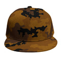 Dark Brown Camouflage Print Snapback Cap