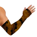 Dark Brown Camouflage Print Sun Protection Arm Sleeves