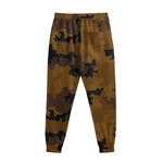 Dark Brown Camouflage Print Sweatpants