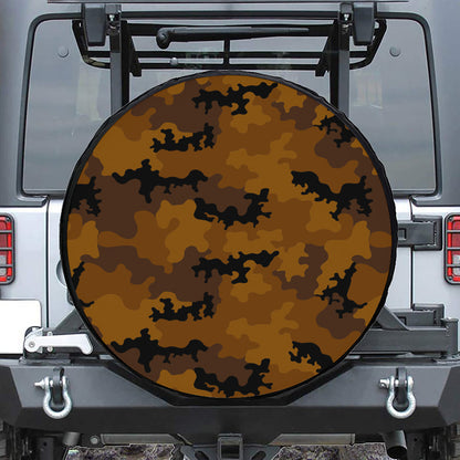 Dark Brown Camouflage Print Tire Cover