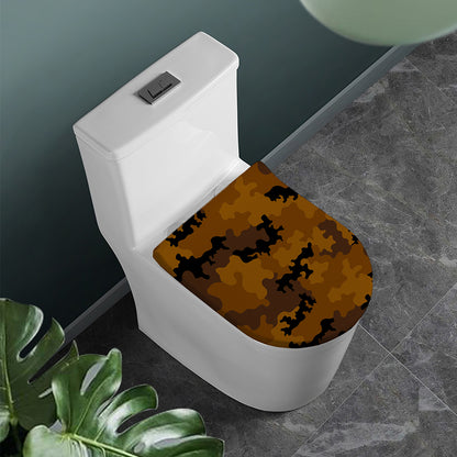 Dark Brown Camouflage Print Toilet Lid Cover