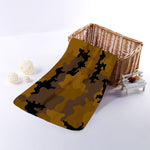 Dark Brown Camouflage Print Towel